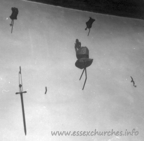 St Andrew, Hatfield Peverel Church – Image kindly supplied by Linda Lees. From a personal image taken in 1968. Shortly after the image was taken, the achievements shown were stolen, however, they are believed to have been recovered shortly afterwards, and to now be in safe storage.