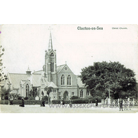 Christ Church, Clacton-on-Sea Church – Postcard 1: "Platino-Photo" Postcard. Pictorial Stationery Co., Ltd. London. Printed at the works in Hamburg. Peacock Brand Trade Mark.