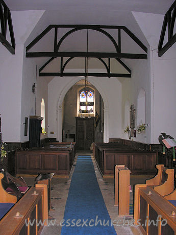 St Lawrence, Bradfield Church – Looking W from the chancel.