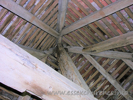 All Saints, Wrabness Church – The interior roof of the bell tower.