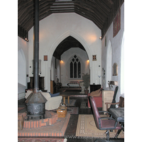 St James, West Tilbury Church – Interior 1: Looking East towards the chancel. It was dark outside, hence the lack of stained glass illumination!