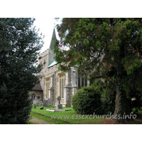 St Mary the Virgin, Great Bardfield Church – Exterior 2: This view of the church shows the S aisle, complete with late C14 windows.