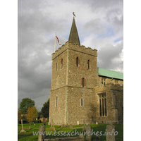 St Mary the Virgin, Great Bardfield Church – Exterior 3: As stated, the oldest part of the church is the tower, which dates from the early C14. The church's guide states that the tower was, until 1961, covered in plaster and cement.