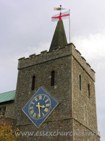St Mary the Virgin, Great Bardfield Church – The giant clock was dedicated on August 26th 1912, commemorating the coronation of George V in 1911.
