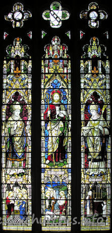 St Mary the Virgin, Great Bardfield Church – S chapel - W wall, represnting The Good Shepherd with St Cedd & St Aidan.