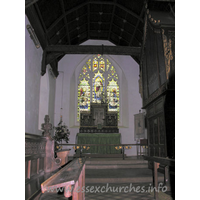 St Mary the Virgin, Great Bardfield Church – Interior 5: The chancel. I cannot help but feel that the organ steals most of the light from this area.