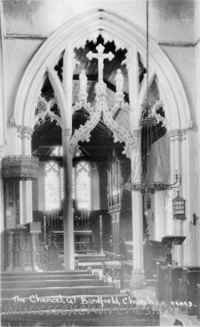 St Mary the Virgin, Great Bardfield Church – Many thanks to Brenda Jones of New Zealand for supplying this postcard.
