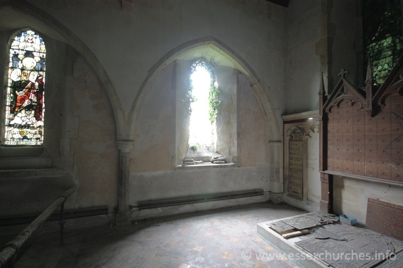 St John the Baptist, Mucking Church – Easternmost arcade in the chancel wall, which would have once led into a C13 N chapel.