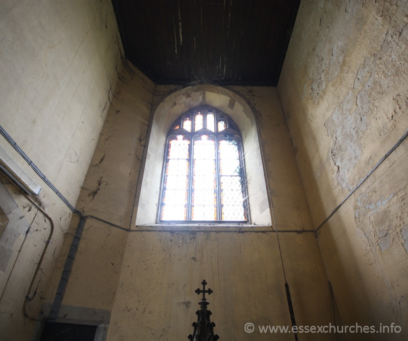 St John the Baptist, Mucking Church – Looking up into the tower.