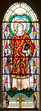 St Laurence & All Saints, Eastwood Church – Window in S wall, depicting St Laurence.