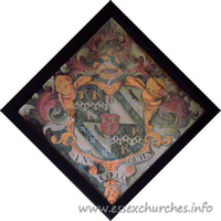 St Michael, Theydon Mount Church – Hatchment 4: This is the hatchment of Sir William Smyth 6th Bt, who died 1777.