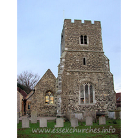 St Mary Magdalene, North Ockendon Church – Exterior 4: The tower is C15 with diagonal buttresses.