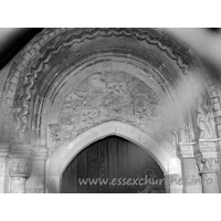 St Mary Magdalene, North Ockendon Church – Exterior 5: The Norman S doorway has survived intact, and is a splendid piece of work.