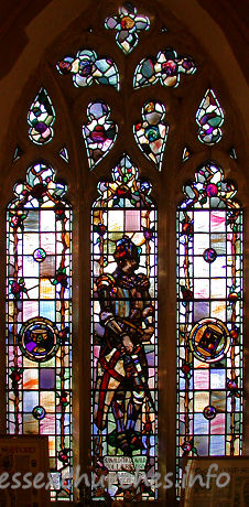 St Mary, Stifford Church – S aisle glass with medallions, by Holiday, 1868.