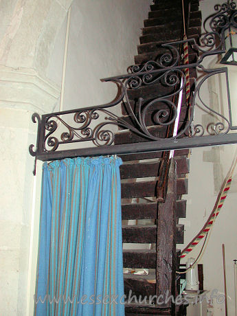 St Mary, Stifford Church – Steep primitive stairs leading up into the West tower.