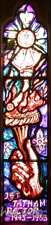 All Saints, Stock Harvard Church – Stained glass dedicated to a previous rector.