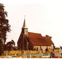 St Peter (Ruins), Alresford Church – Exterior 5: This image was kindly supplied by Brian Burbage. It was taken in 1969, by his late father, George Burbage.