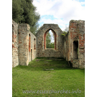 St Peter (Ruins), Alresford Church – Interior 1: The interior of the church, looking east towards the chancel.