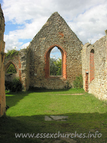 St Peter (Ruins), Alresford Church – Looking west from the chancel.