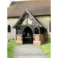 St James, Little Clacton Church – Exterior 2: The timber S porch is probably C14.