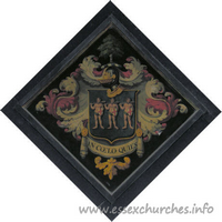 St Mary, Lawford Church – Hatchment 1: For the Rev. William Wood, B.D., Rector of Lawford, 1805-1821, who died 26 December 1821, aged 75. Details taken from Hatchments in Britain: 6, Edited by Peter Summers