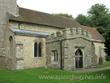 St Mary the Virgin, Henham Church – This embattled S porch dates from C15.
