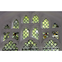 St Mary the Virgin, Henham Church – Stained Glass 1: Fragments of medieval glass in the E window.