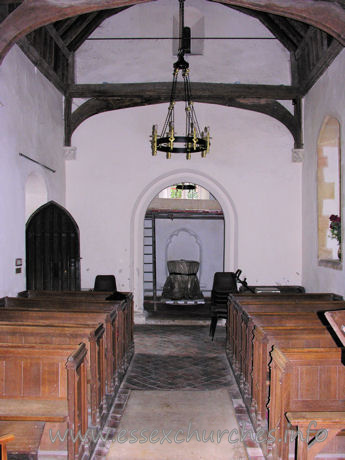 St Mary the Virgin, Strethall Church – Looking W to the tower arch.
