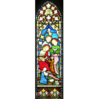 All Saints, Nazeing Church – Stained Glass 10: "Suffer the little children to come unto me."