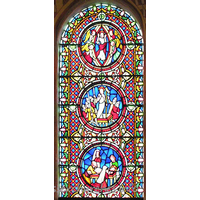 St Michael & All Angels, Copford Church – Stained Glass 5: The nave N window, just to the left of the chancel arch.