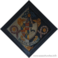 St Andrew, Boreham Church – Hatchment 2: For Frances, second wife of Robert Clare Haselfoot. She died 8th June 1843. Details taken from Hatchments in Britain: 6, Edited by Peter Summers