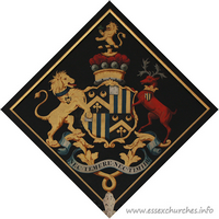 St Mary & All Saints, Rivenhall Church – Hatchment 3: For Charles, Baron Western, who died, unmarried 13th November 1844, aged 77. Details taken from Hatchments in Britain: 6, Edited by Peter Summers