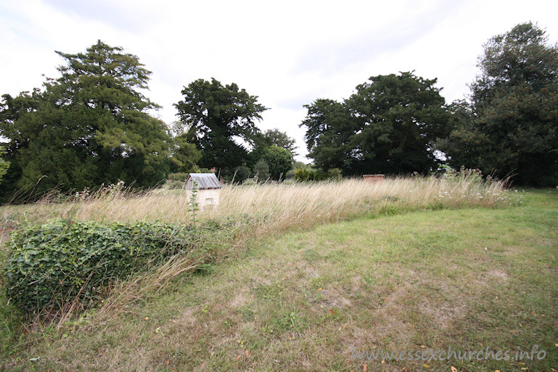 St Margaret, Markshall Church – View from southwest of remaining church footprint.