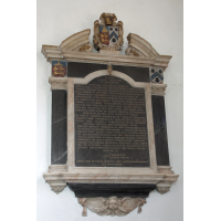 St Mary & All Saints, Lambourne Church – Monument 1: Dr Thomas Winniff - died September 19th 1654, aged 78. Inscription entirely in Latin.