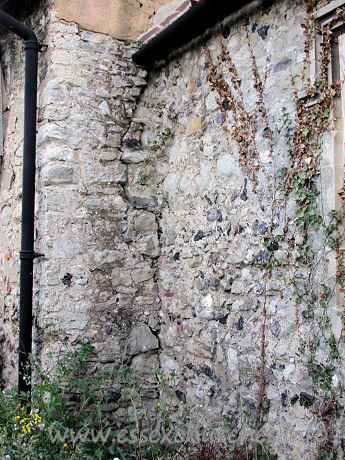 All Saints, Vange Church - The extent of the decaying fabric of the church is evident 
here ...
