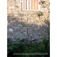 All Saints, Vange Church - When I originally saw the extent of this crack in the W wall, 
I really did think that Vange church would not be standing for much longer. 
Fortunately I was wrong.
