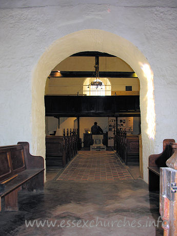 All Saints, Vange Church - Looking W through the chancel arch.


