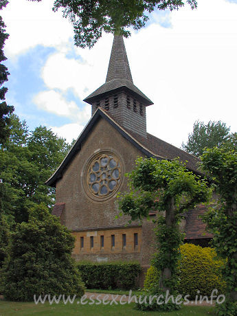 St Mary the Less, Great Warley Church - At this point, I was really beginning to like St Mary the Less. It had a certain je ne sais quoi about it.
That row of horizontal openings looked, to me, like something 
that had been cut from a 1940s church, and slapped into the middle of the west 
wall. But equally, it looked right!

