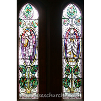 St Mary the Less, Great Warley Church - The wording at the bottom of the window reads "O praise the 
Lord of heaven. Praise Him in the height."


