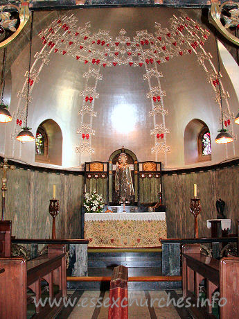 St Mary the Less, Great Warley Church - My immediate impression of the church was how dark it was. It 
was a beautiful day outside, and so it took a while for my eyes to adjust.
I don't think it is the lack of windows that do this. More the 
fact that usual white walls one expects in a parish church were rather darker.
Even to the untrained eye, the furnishings in this church are 
immediately special. I don't mean some temporary adornments, but the actual 
flesh and bones of the church. Virtually every square metre of this church is 
filled with something out of the ordinary!

