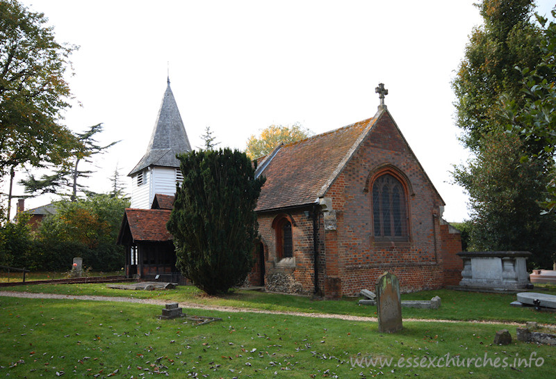 St Andrew, Greensted Church - From this view, you wouldn't appreciate that there is something very special about this church. Unfortunately, due to the planting of the churchyard, it is difficult to photograph St Andrew's as a whole.