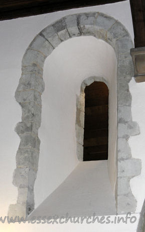 St Laurence, Blackmore Church - Original Norman upper window in the N wall of the nave (W end).