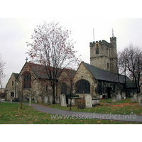 St Margaret, Barking Church - As can be seen from the exterior, this is a very complete 
church. The entrance is now via a busy parish room on the South side, which is 
now a cafeteria/restaurant. It was heartening to see that it is so popular, as 
this undoubtedly allows the church to be kept open for visitors all day, in an 
area that would otherwise dictate the church being locked, like most town 
centres.
