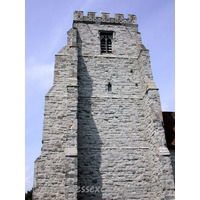 St Nicholas, Canewdon Church - 


This tower is of grey dressed ragstone. It has four stages, 
with angle buttresses, and battlements a stone and flint chequered pattern.












