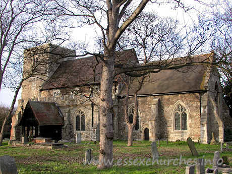 St Mary, South Benfleet Church - 


This shot shows the true extent of this church. The Perpendicular clerestory is visible above the nave. The nave also sports Perpendicular North and South aisles. The chancel is also Perpendicular.













