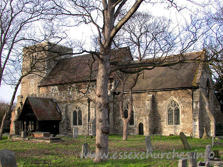 , South%Benfleet Church - 


This shot shows the true extent of this church. The Perpendicular clerestory is visible above the nave. The nave also sports Perpendicular North and South aisles. The chancel is also Perpendicular.













