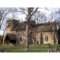 St Mary, South Benfleet Church - 


This shot shows the true extent of this church. The Perpendicular clerestory is visible above the nave. The nave also sports Perpendicular North and South aisles. The chancel is also Perpendicular.













