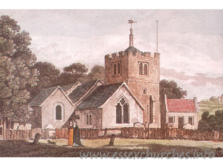 St Peter & St Paul, Grays Church - GRAYS PARISH CHURCH ESSEX
 
This view shows the church before its Victorian restoration with the first Palmer's School building alongside and Belmont Castle in the distance. An engraving of 1807 from Dr Hughson's Description of London.
A Thurrock Museum postcard.