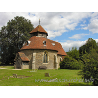 St John the Baptist, Little Maplestead Church - Built possibly as late as 1335, it is one of only five 
circular churches remaining in England. Of the other four, one is the the late 
C12 Temple church in London, and the other three are Norman churches, at Ludlow 
Castle, Northampton and Cambridge.
