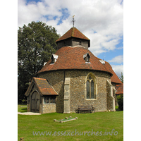 St John the Baptist, Little Maplestead Church - This church was built by the Knights Hospitallers, and was 
built in the form that the Knights Templars had traditionally built, which, in 
turn was based upon the form of the Holy Sepulchre in Jerusalem.
